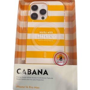 MVMT Cabana iPhone 14 Pro Max Case‎ MagSafe Compatible Yellow White Stripe